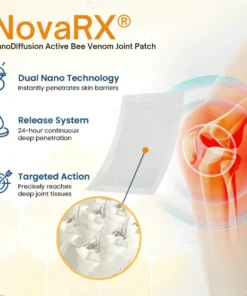 NovaRX® NanoDiffusion Active Bee Venom Joint Patch Relief for Shoulder, Neck, Back Knee Pain in 10 Minutes